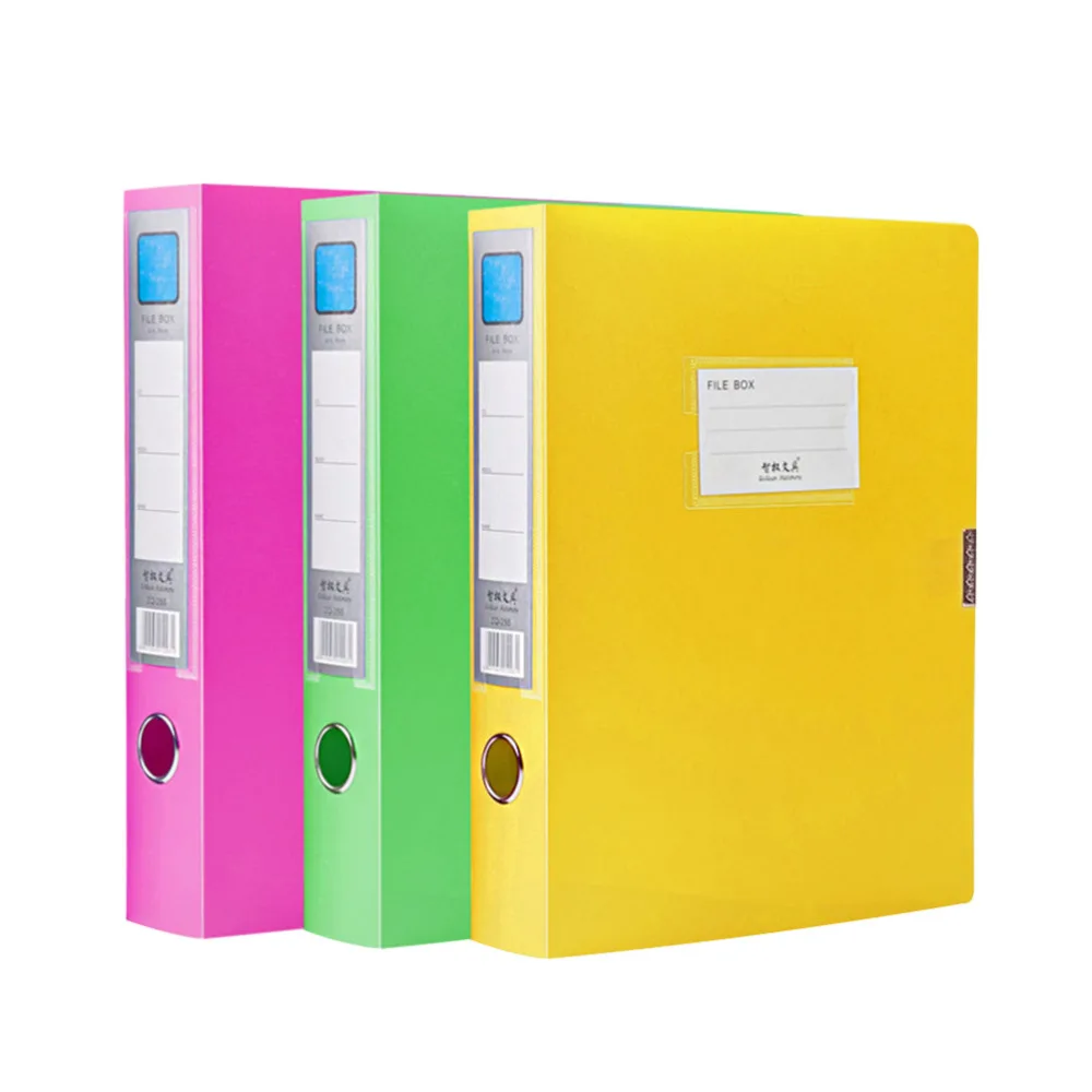 

5pcs Colorful File Holders Document Boxes Folding File Storage Case Organizer for School Office (Mixed Colors)