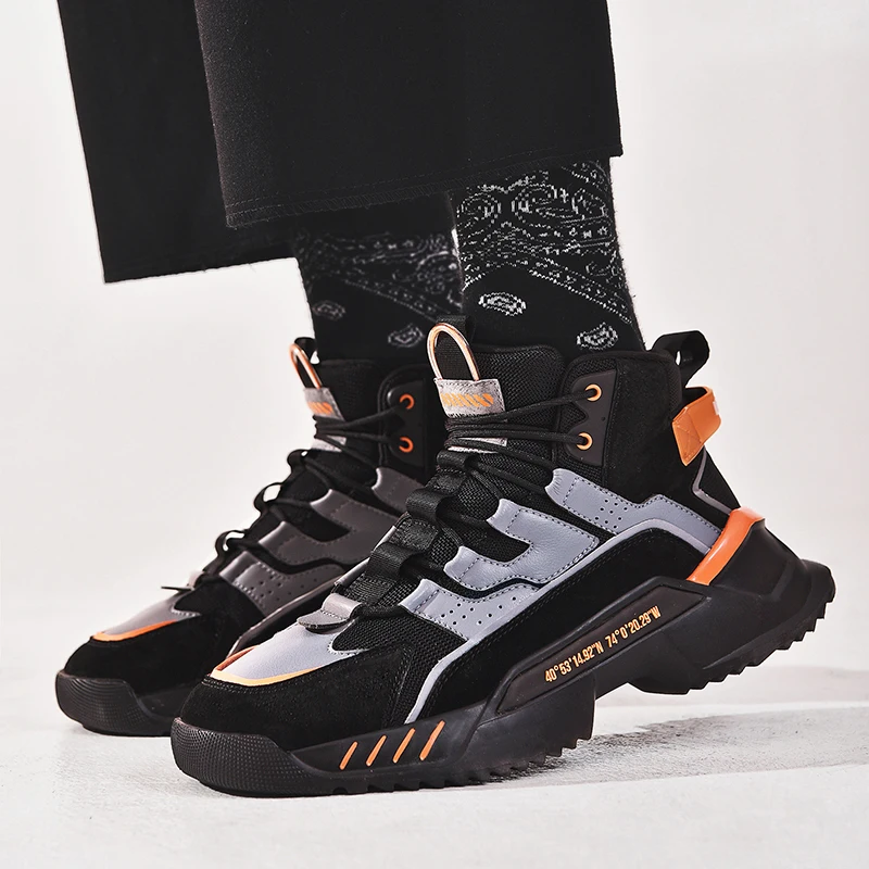 

Breathable Leather Boots Trainers Athletics Running Shoes Brand Men Sports Sneakers Air Cushion Jogging Walking Boot Street Walk