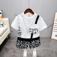 fashion toddler kids baby boy short sleeve t shirt tops shorts 2pcsset clothes cotton baby sets kids clothes suits 2 7y
