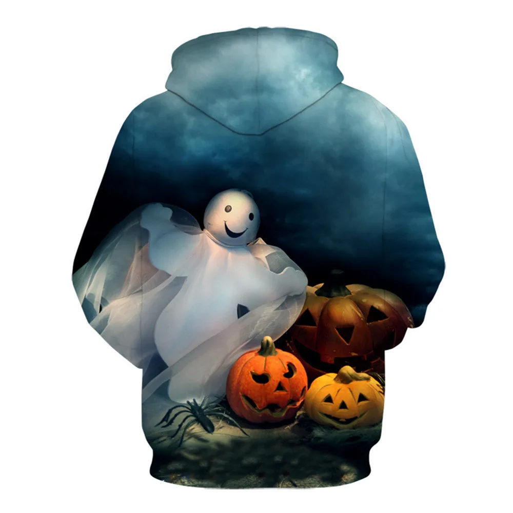Бесплатная доставка Счастливые толстовки для Хэллоуина женщин мужчин 3D Тыква