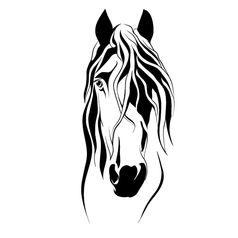 

Horse Mane Fashion Car-styling Vinyl Decal Black/Sliver Personality Car Sticker 6.8cm*15.5cm