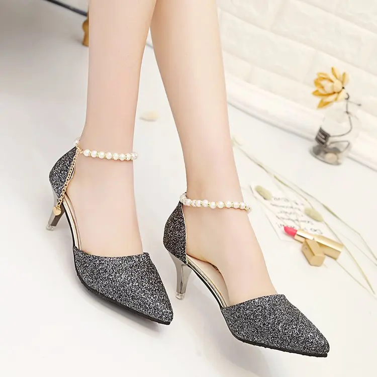 Сезон весна лето Элегантные женские повседневные сандалии на каблуке рюмочка с