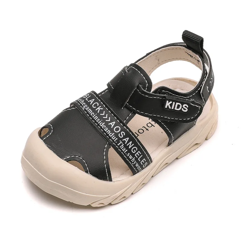 

Letters Printed Soft PU Leather Toddler Sandals Boys Closed Toe Summer Shoes Sutdent Sandal Shoes for Boys Baby Sandals E04244