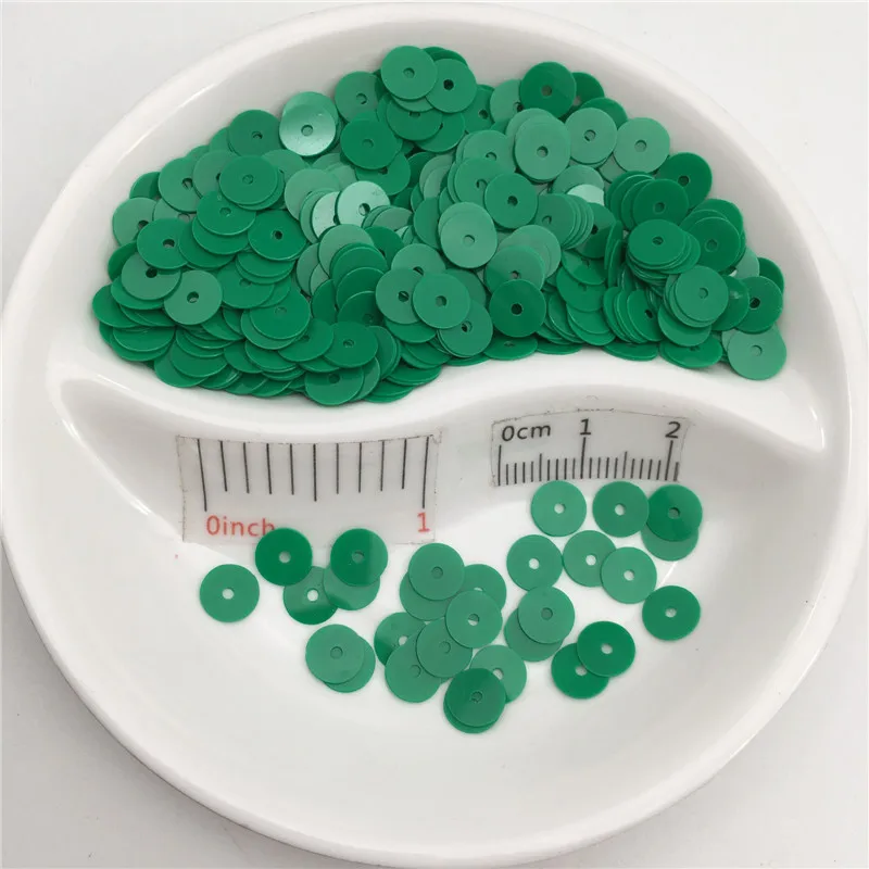 Solid Dark Green 4 мм 6 мм плоский круглый сплошной ПВХ блестки шитье ремесло для свадебного украшения одежды платье колпачки для обуви DIY - Цвет: Solid Dark Green