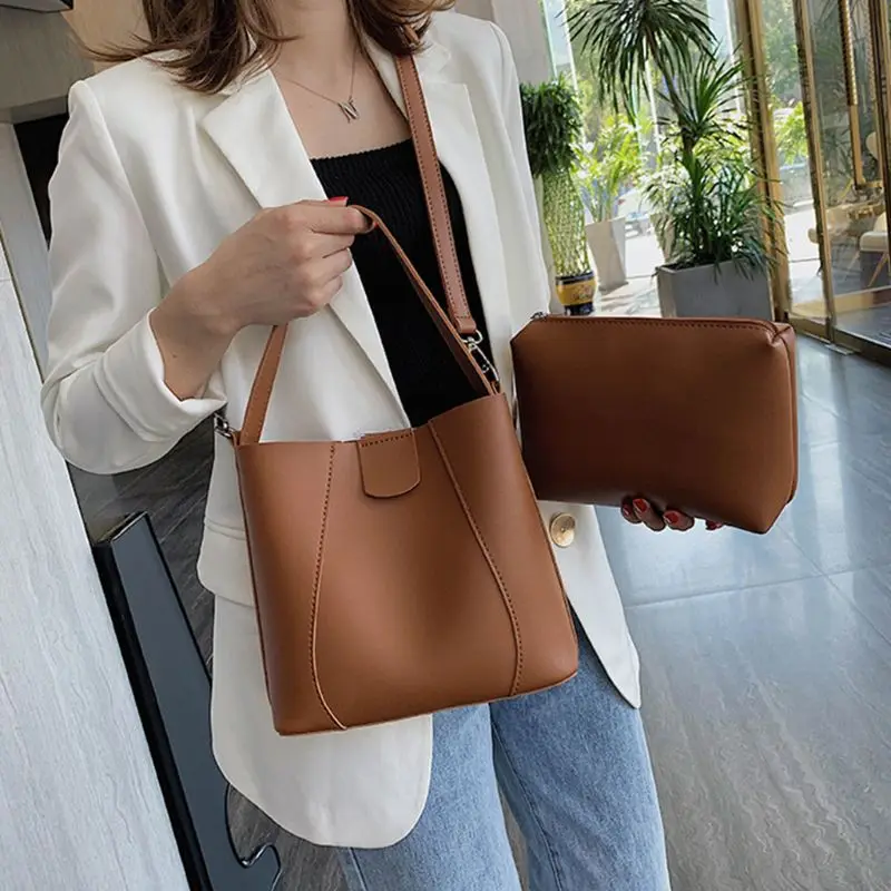 

New Women Handbag Fashion Wild Single Shoulder Diagonal Magnetic Buckle Bucket Bag M6CC