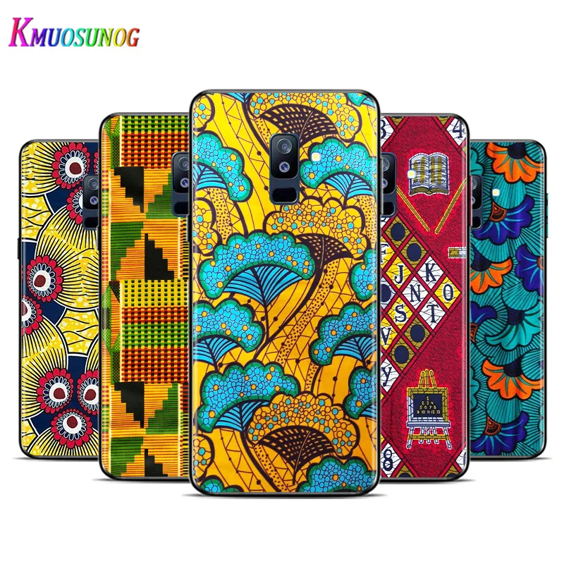 

African fabric Printing For Samsung Galaxy A3 A5 A6 A7 A8 A9 A6S A8S A9S Star Plus 2016 2017 2018 Black Toft TPU Phone Case