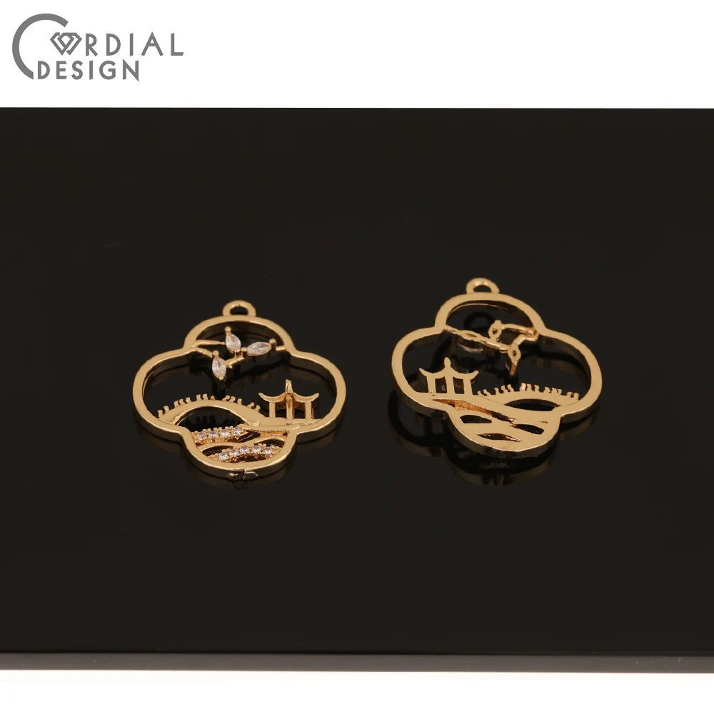 

Cordial Design 50Pcs 23*26MM Earring Accessories/Jewelry Findings Components/Hand Made/DIY Making/Pendant For Necklace/CZ Charms