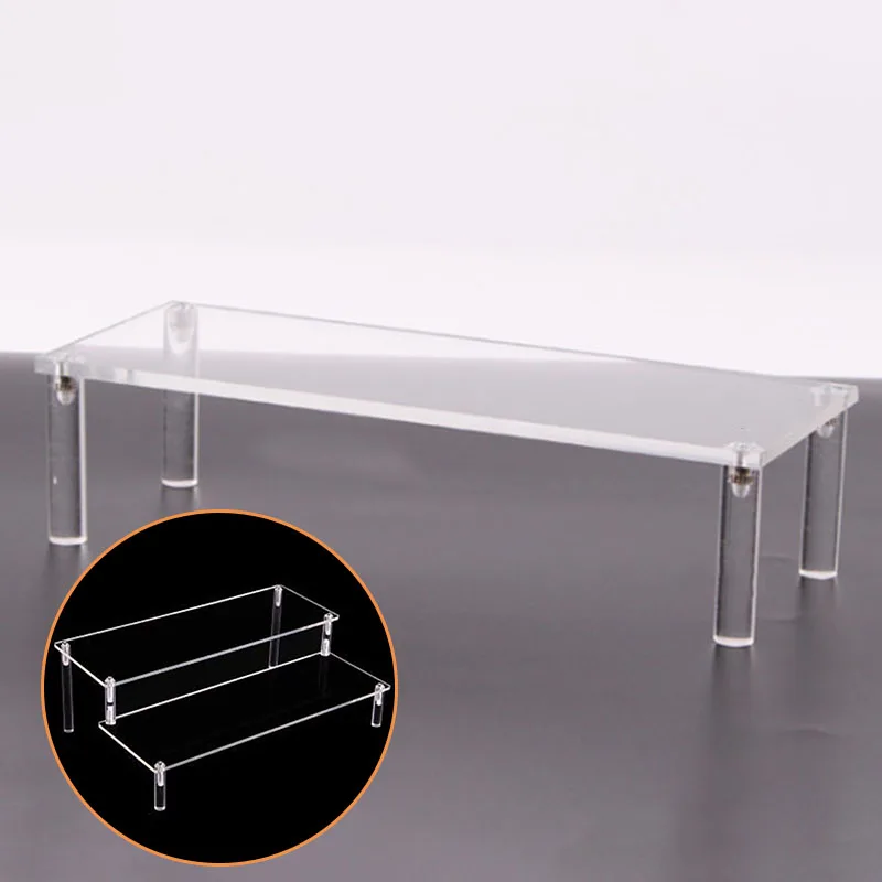 

1*Display Stand 30.5 * 10 * 4.5cm Acrylic Display Stand Detachable Ladder Shelf Rack For Toys Cosmetics