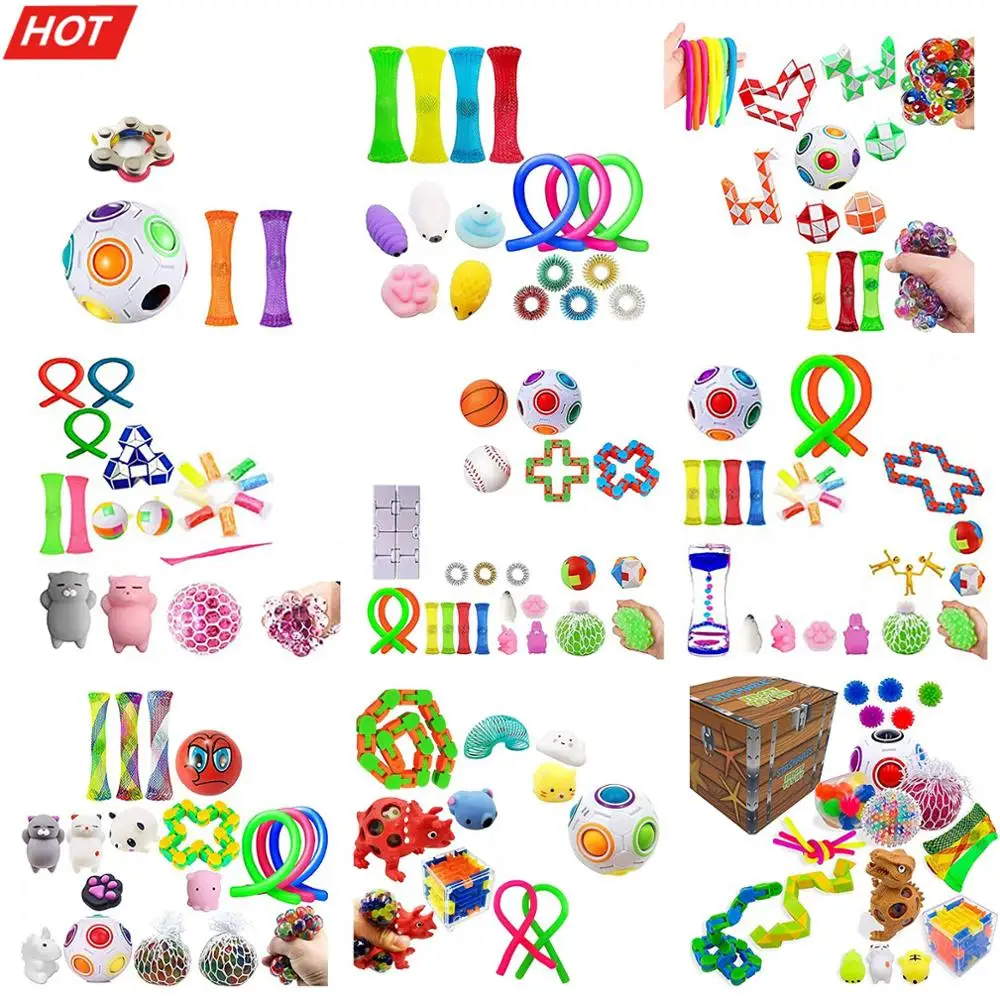 

Игрушки-антистресс, набор эластичных струн, подарочная упаковка, сжимаемые игрушки для взрослых и детей, снятие стресса