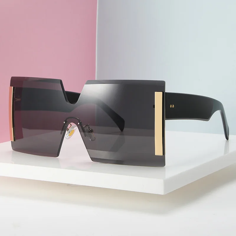 

Square Rimless One-piece Sunglasses Women Personality Glasses