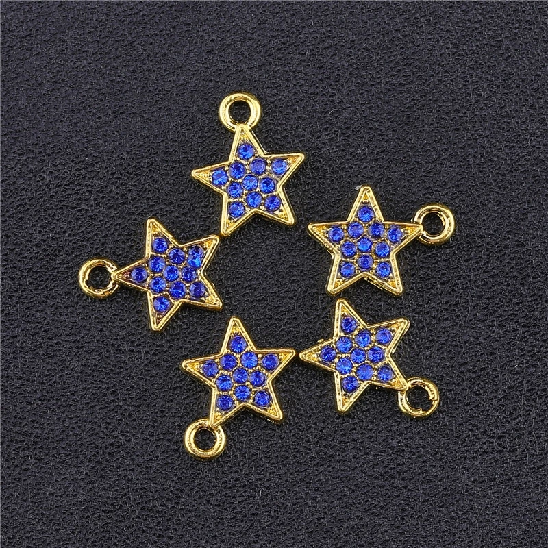 As Photo 10 Pieces Juya DIY эмалированные Очаровательные Подвески Supplis Cz Стразы в форме сердца Национальный флаг США амулеты для создания модных ювелирных изделий - Окраска металла: As Photo 10 Pieces