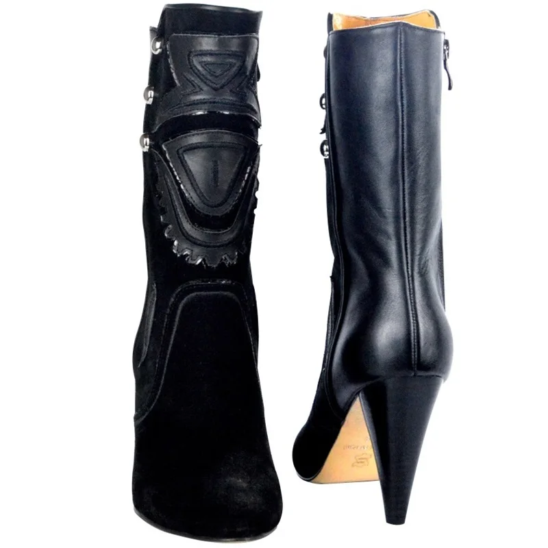 Женские зимние сапоги из натуральной кожи качественные замшевые ботильоны с