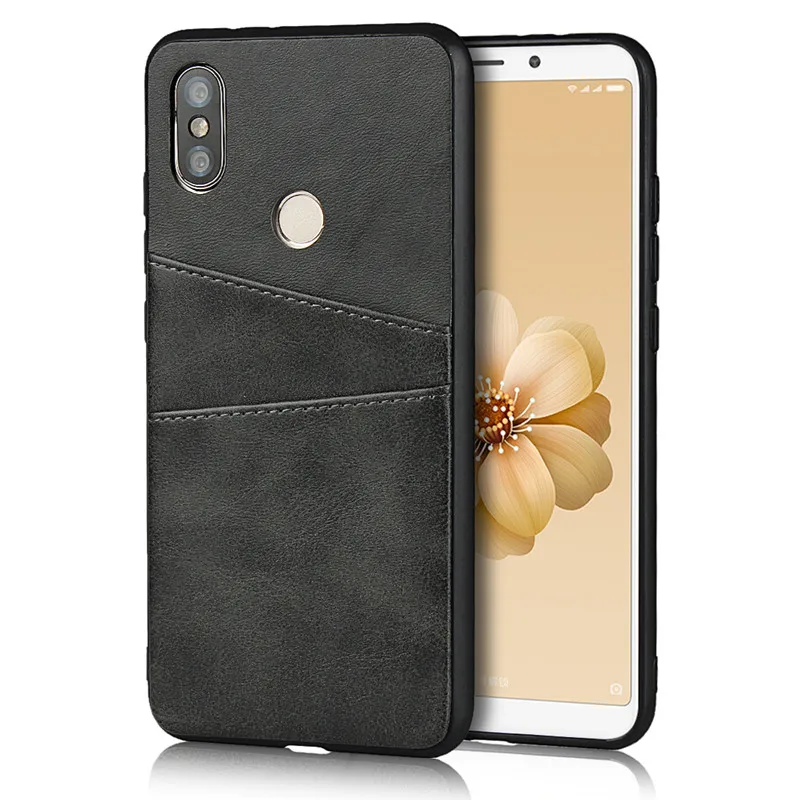 Fashion PU Leather Phone Case For Xiaomi Mi A2 MiA2 Plug-in Card Back Cover With Pocket 5.99 inch | Мобильные телефоны и