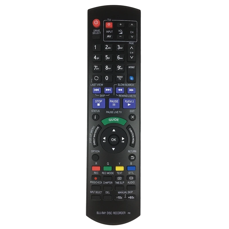 

Blu-Ray DVD Remote Control for Panasonic N2QAYB000755/757/780/781/344/136 Recorder Remote Control Replacement