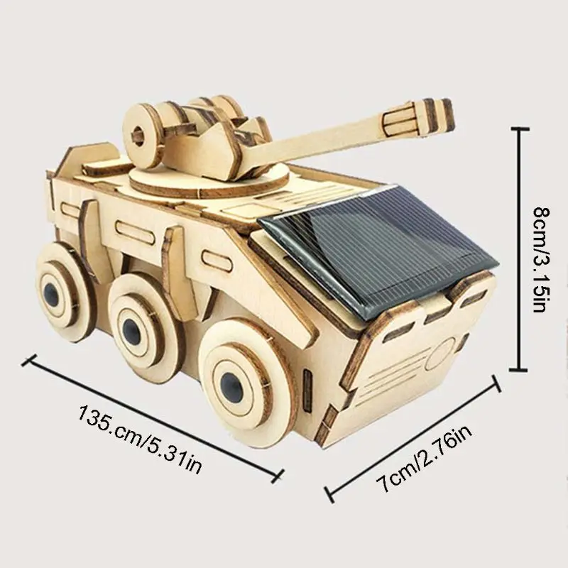 

Wooden Solar Tank Model Kits DIY Educational Science Toy Kits for Kids Age 8-12