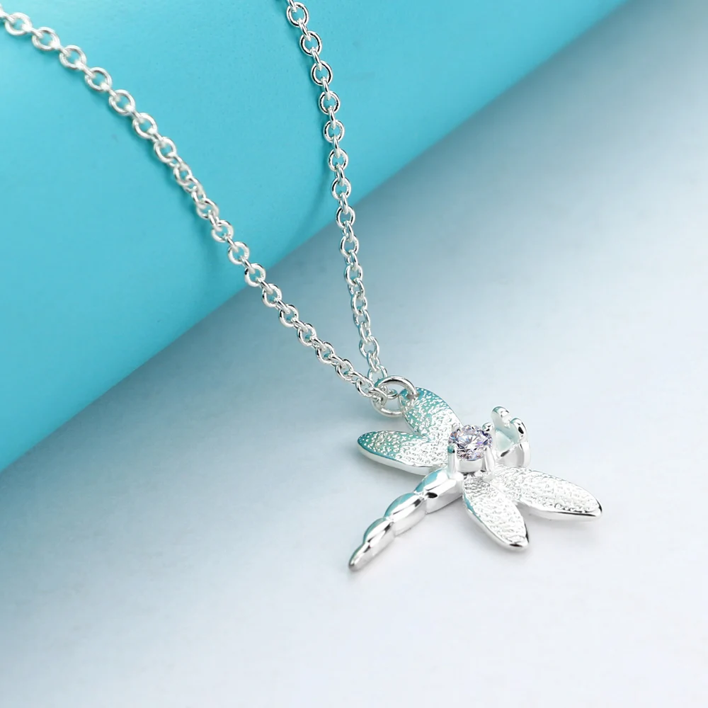 

Fashion women jewelry small dragonfly necklace, 925 pure silver necklace exquisite small gift. women sweet necklace