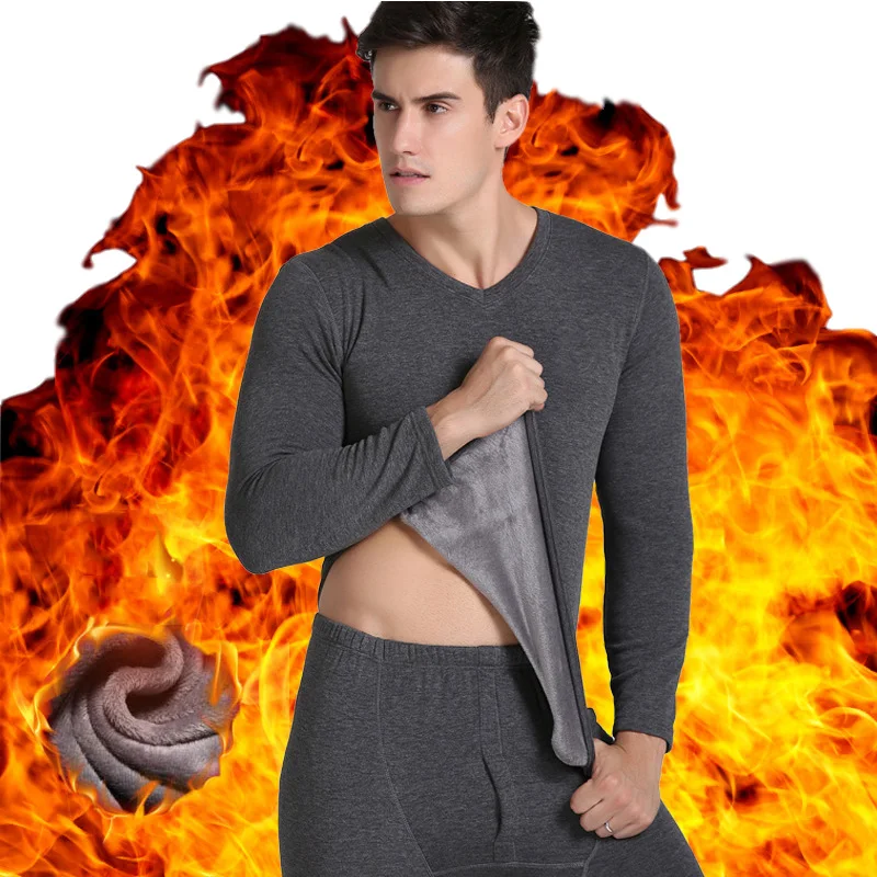 

2021 Winter Thick Thermal Underwear Sets Men Warm Long Johns O-round Soft Breathable Underwear Sets Male Indoor Casual Clothing