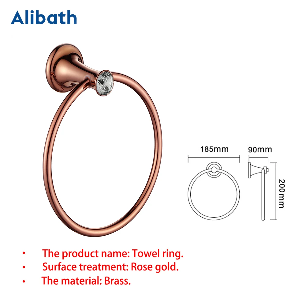 luxury rose gold bathroom accessories brass wall mounted toilet brush paper towel holder rack glass shelf bath hardware set free global shipping