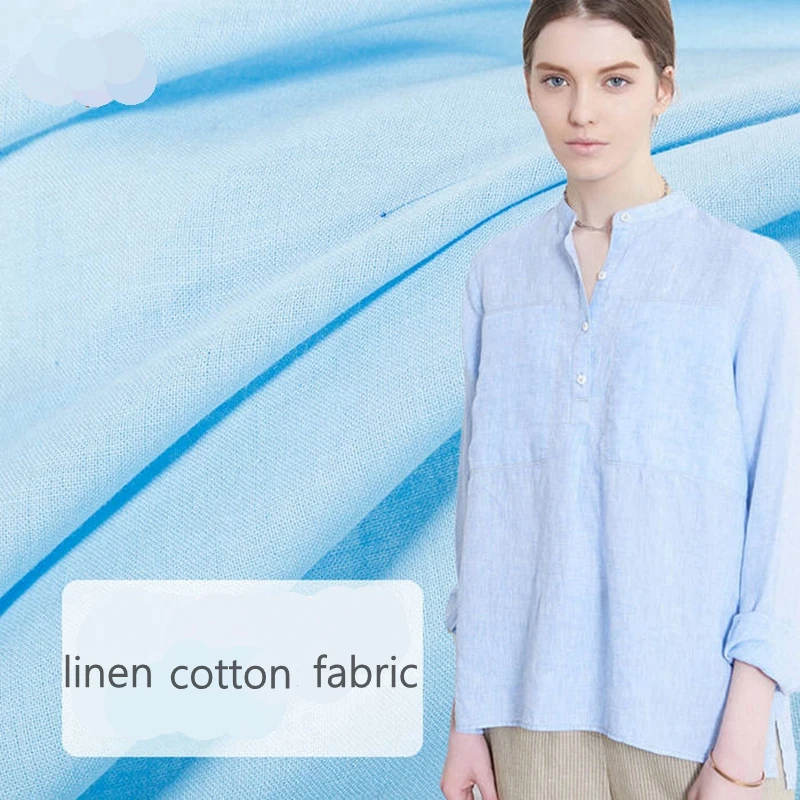 Экологически чистая льняная ткань хлопок для шитья летняя блузка и платье 50*140