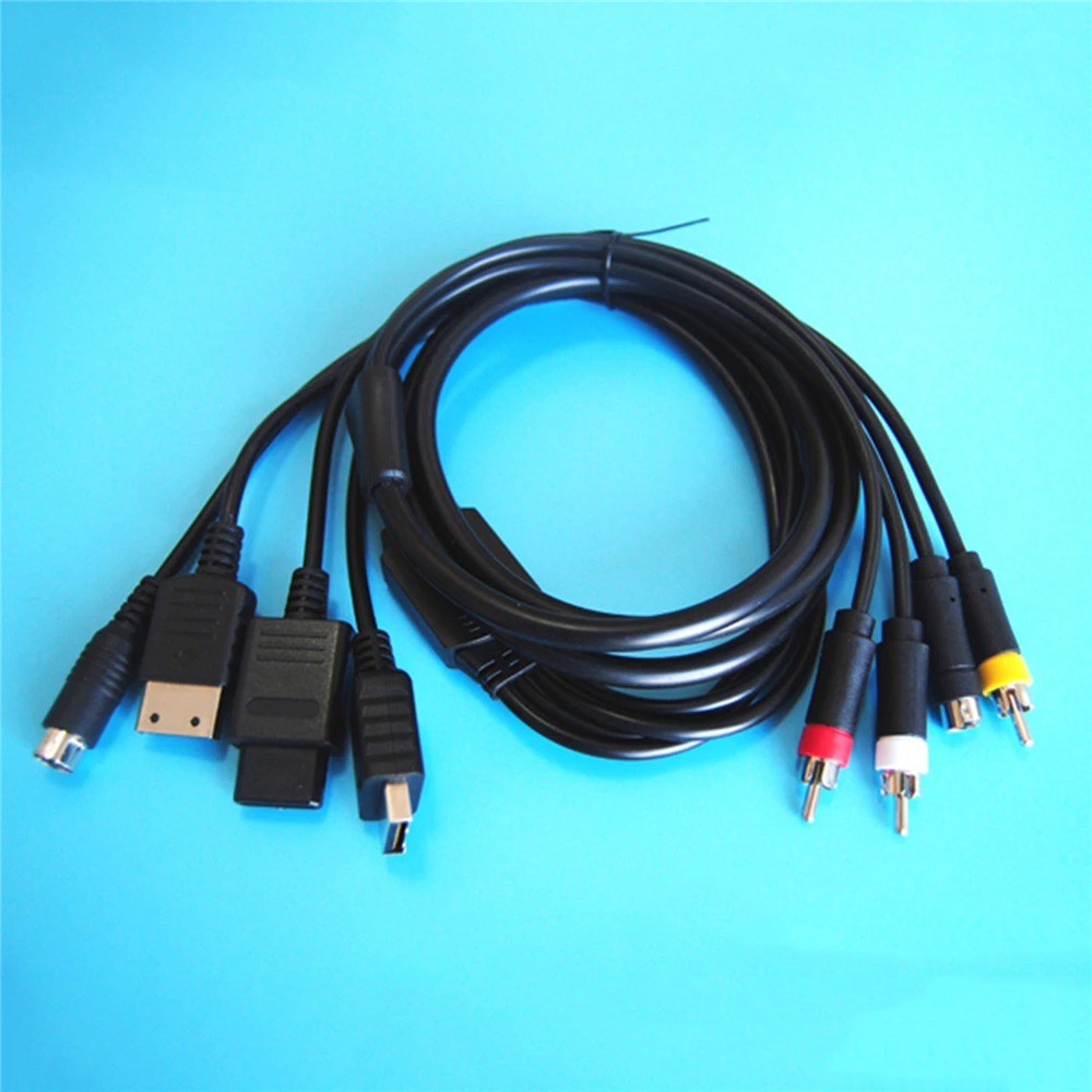 Видео Аудио кабель Многофункциональный AV-S RCA для Sega Saturn SS DC PS1 PS2 SNES N64 NGC SFC игровая