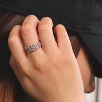 fashion cuff name ring customized name rings diy letter alphabet open letter rings love heart star adjustable finger name ring