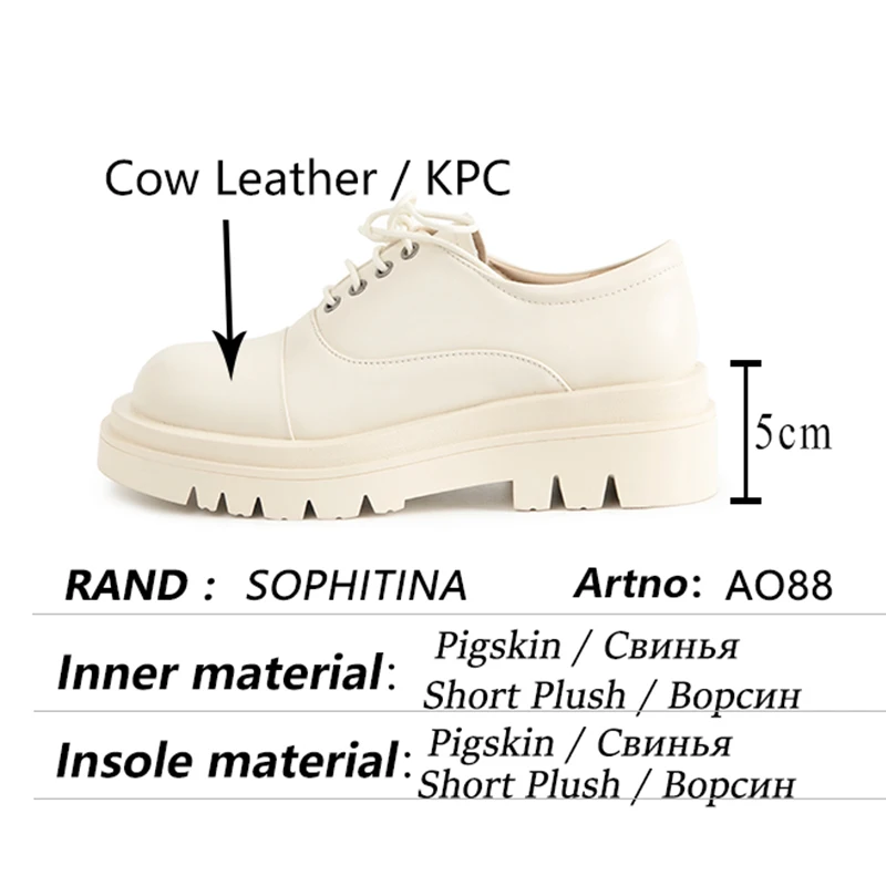 

SOPHITINA Women's Shoes Thick-soled Cross Strap Round Toe Solid Leisure Shoes Soft Leather Basic High Quality Flats Female AO88