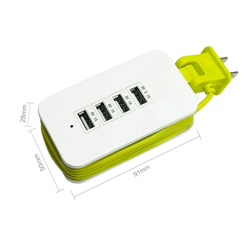 EU/US Power Plug USB HUB 4 Port Charging Station Socket 1.5M Splitter Charger Adapter For iPhone Android Tablet Accessories |