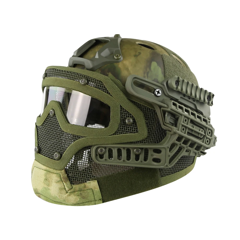 Tactical G4 System PJ Helmet Full Face Protective Mask with Goggles  Airsoft Paintball Outdoor Camo Helmet Hunting CS Equipment