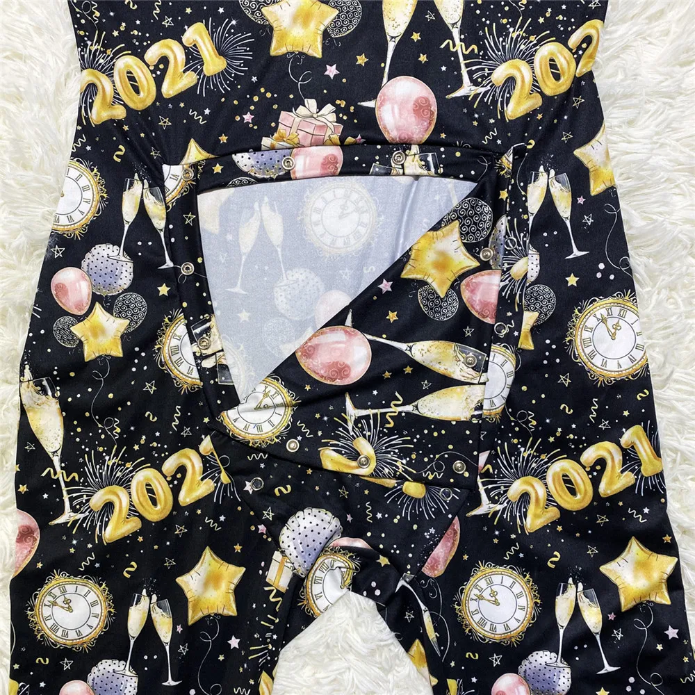 

Jumpsuit Sleepwear Women Sexy Onesies Button Up Flap Playsuit Pajamas For Adults Fashion Printed 2021 New Ladies Home Clothes