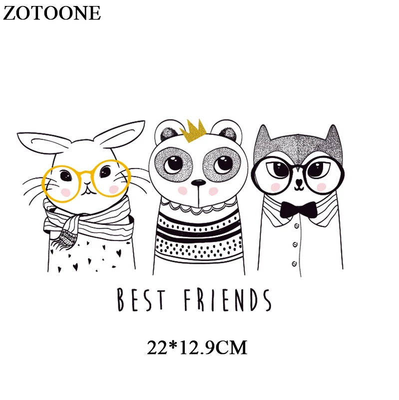 2 ZOTOONE милые нашивки в виде животных для тела железа на передачи для одежды футболки DIY класс-термопереводные наклейки термопресс D - Цвет: 2