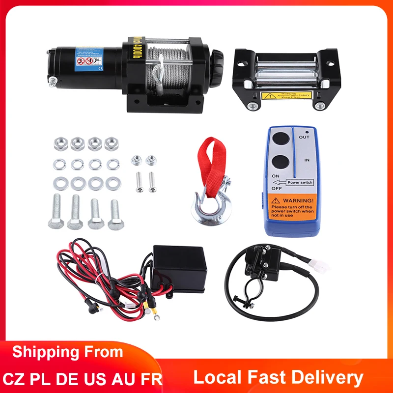 Электрическая лебедка 12 В постоянного тока 15 м стальной трос мощный пульт