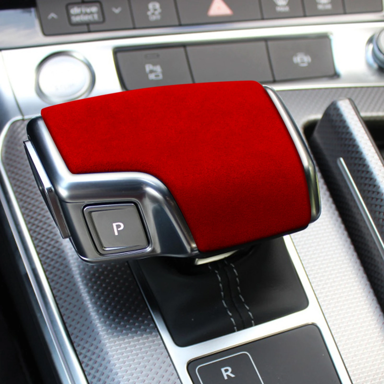 

For Audi A6/A7(2019+) SQ8(2017+) RS6/RS7(2019+) Q8/S8(2020+) Suede Car Gear Shift Knob Cover Trim Styling Sticker