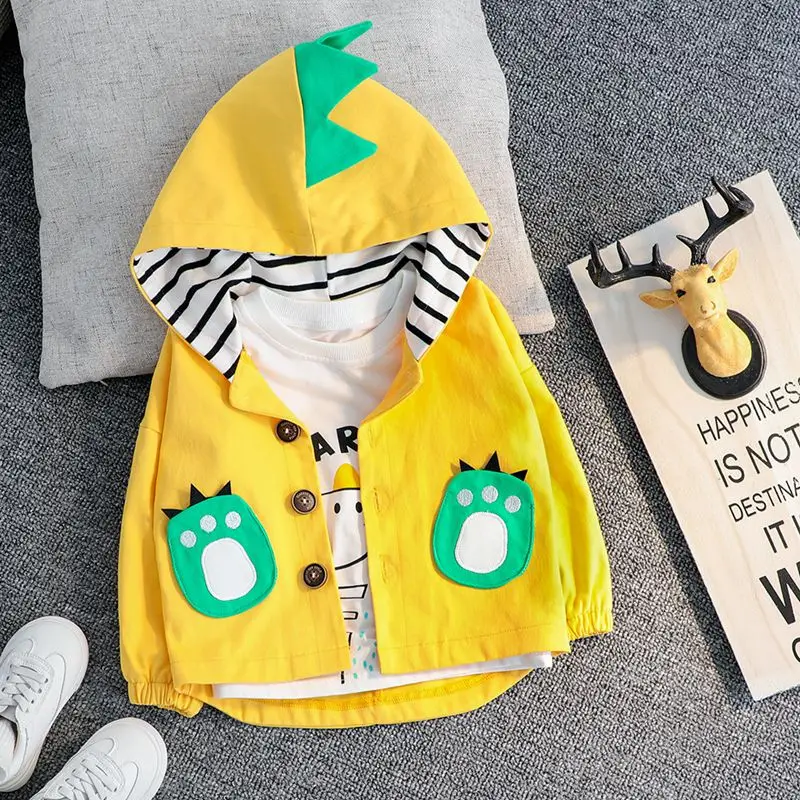 2019 осенний плащ для девочек детская верхняя одежда с капюшоном и рисунком