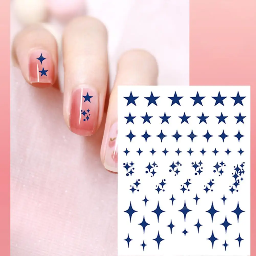 

Heart Nail Stickers Self Adhesive Breathable Nail Art Blue Heart Star Nail Decals Stickers for Girl