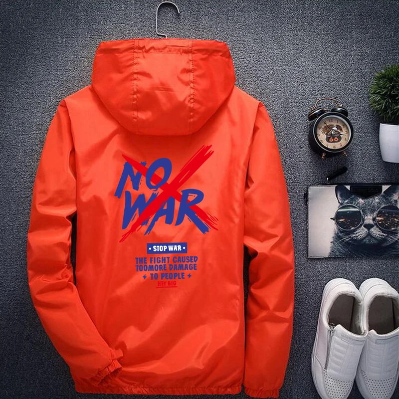 2019 Autumn Fashion Men's Windbreaker Jacket Fitness Running Clothes Student Casual Loose Lapel Hooded | Мужская одежда