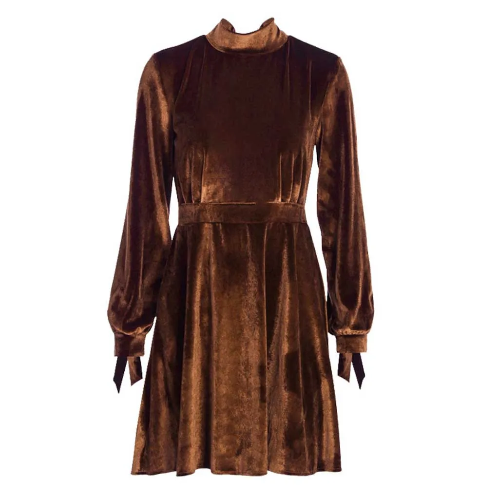 Женское бархатное платье для выпускного бала с длинным рукавом элегантное