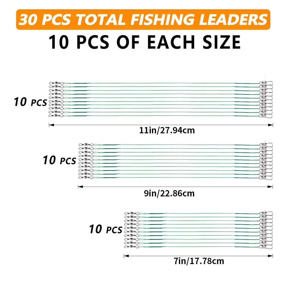 

30PCS Fishing Leaders Tooth Proof Fishing Cables Fishing Gear Equipment Fishing Leader Line Saltwater Freshwater Fishing Tackle