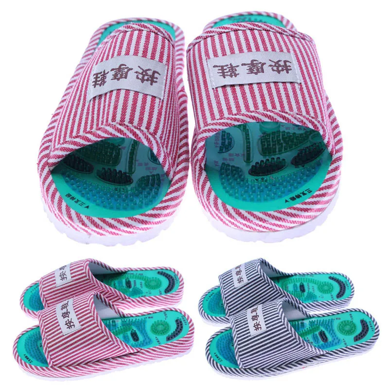 Массажные тапочки Рефлексология в полоску Акупунктурные сандалии Акупунктурная