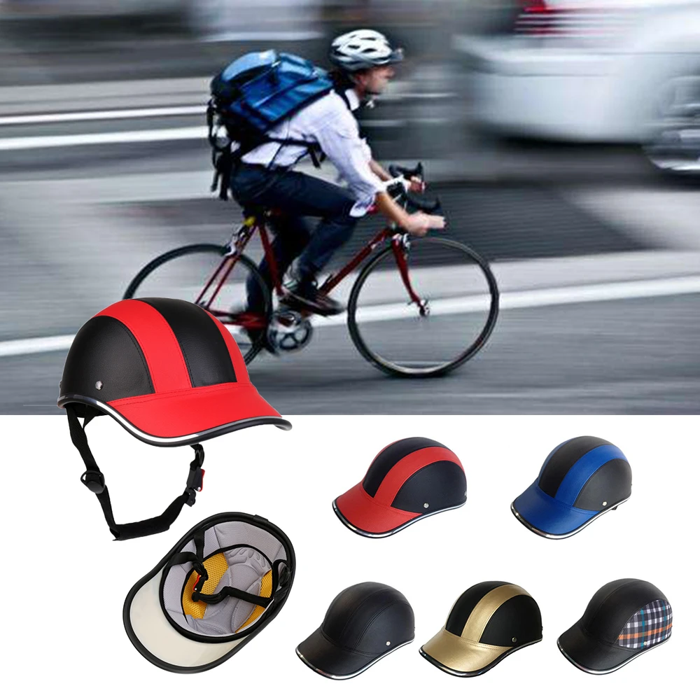 Unisex Bike Cycling Helmet Baseball Cap Anti UV Safety Bicycle Helmet Adjustable Chin Strap Road Bike Helmet for MTB Skating