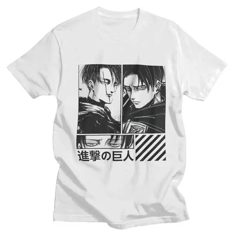 

Levi Attack On Titan T Shirt Men Short Sleeve Anime Manga Shingeki No Kyojin T-shirt Summer Tee Tops Cotton Regular Fit Tshirt