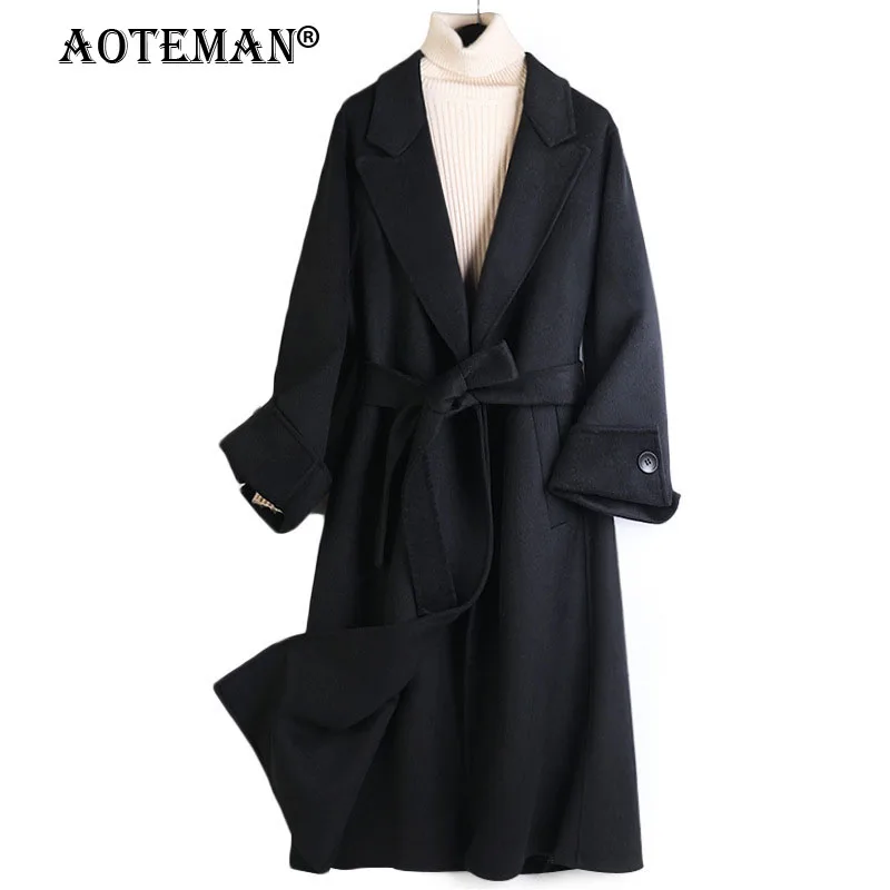 

Женская однотонная шерстяная куртка, зимнее пальто, осенняя ветровка, верхняя одежда, винтажная шерстяная Женская одежда, толстая весенняя ...