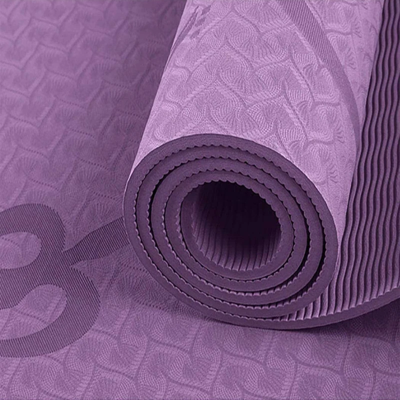 Коврик для йоги с позиционной линией коврики фитнеса и гимнастики двухслойные