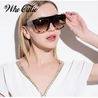 who cutie fashion women sunglasses brand designer flat top vintage gradient sun glasses female rivet big frame shades uv400 369b