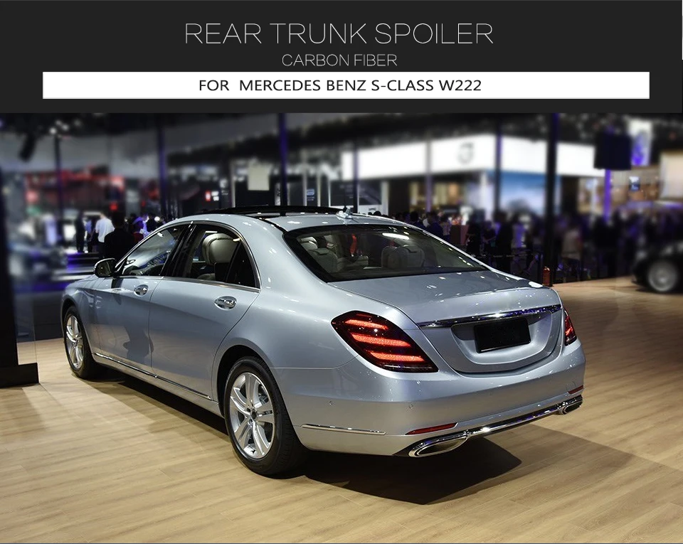Для Mercedes S Class W222 спойлер из углеродного волокна задний спойлер багажника крыло- S450 задний бампер задний спойлер
