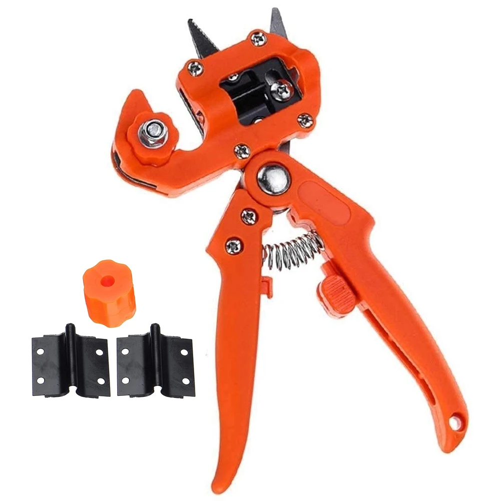 

Garden Grafting Pruner Kit Portable 2-in-1 Steel Garden Shear Scissor with Plastic Handle Vaccination Plant Fruit Tree Cutting