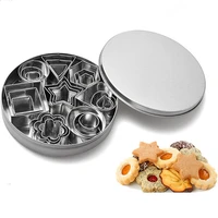 24pieces stainless steel cookie cutters set heart candy mold biscuit moulds