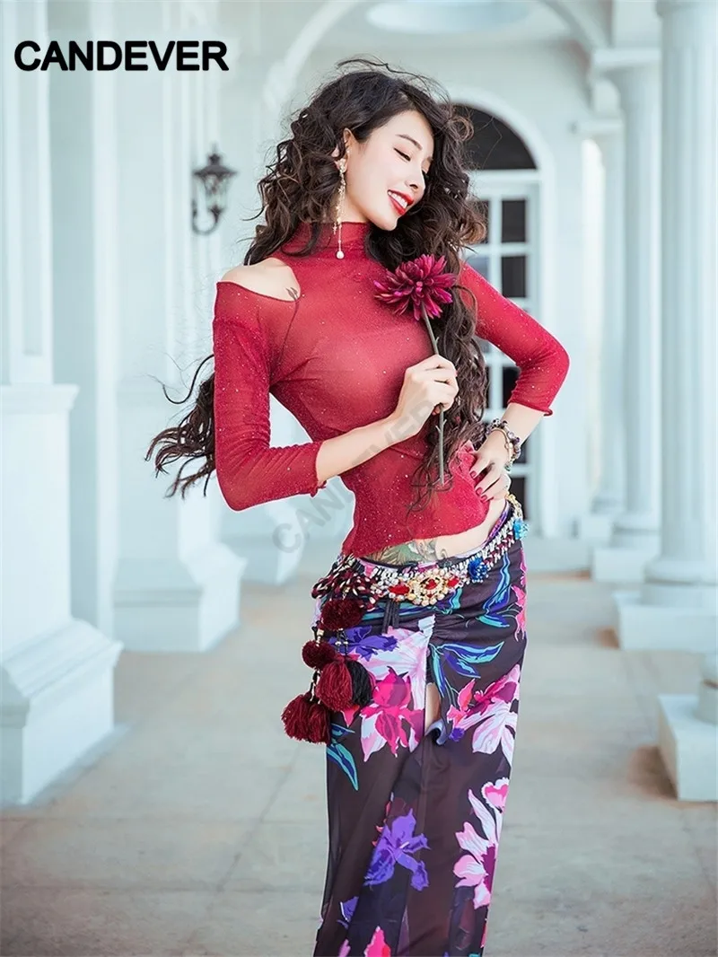 Женский набор костюма для танца живота топ юбка длинное сексуальное