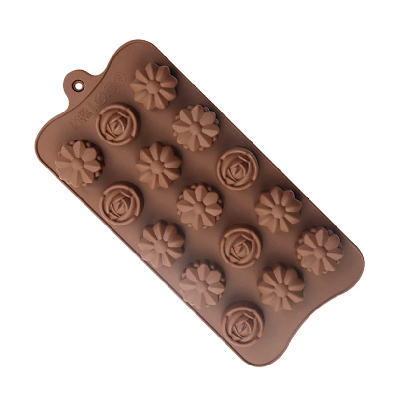 

21*10.5*1.5CM Flower Rose Shape Baking Mold Silicone Chocolate Cake Baking Mould Decorating Accessories for Kitchen