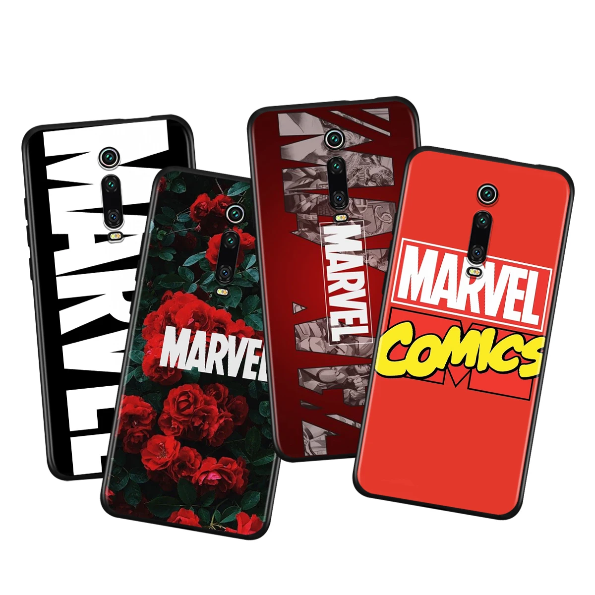 

Phone Case For Xiaomi Redmi K40 Gaming K30i K30T K30S K30 Ultra K20 10X Pro 5G Marvel Logo Art Fashion Black Silicone Cover