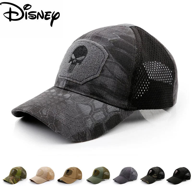 

Disney High quality men women military tactical baseball caps outdoor hunting skull trucker hat mesh adjustable rebound sun hat